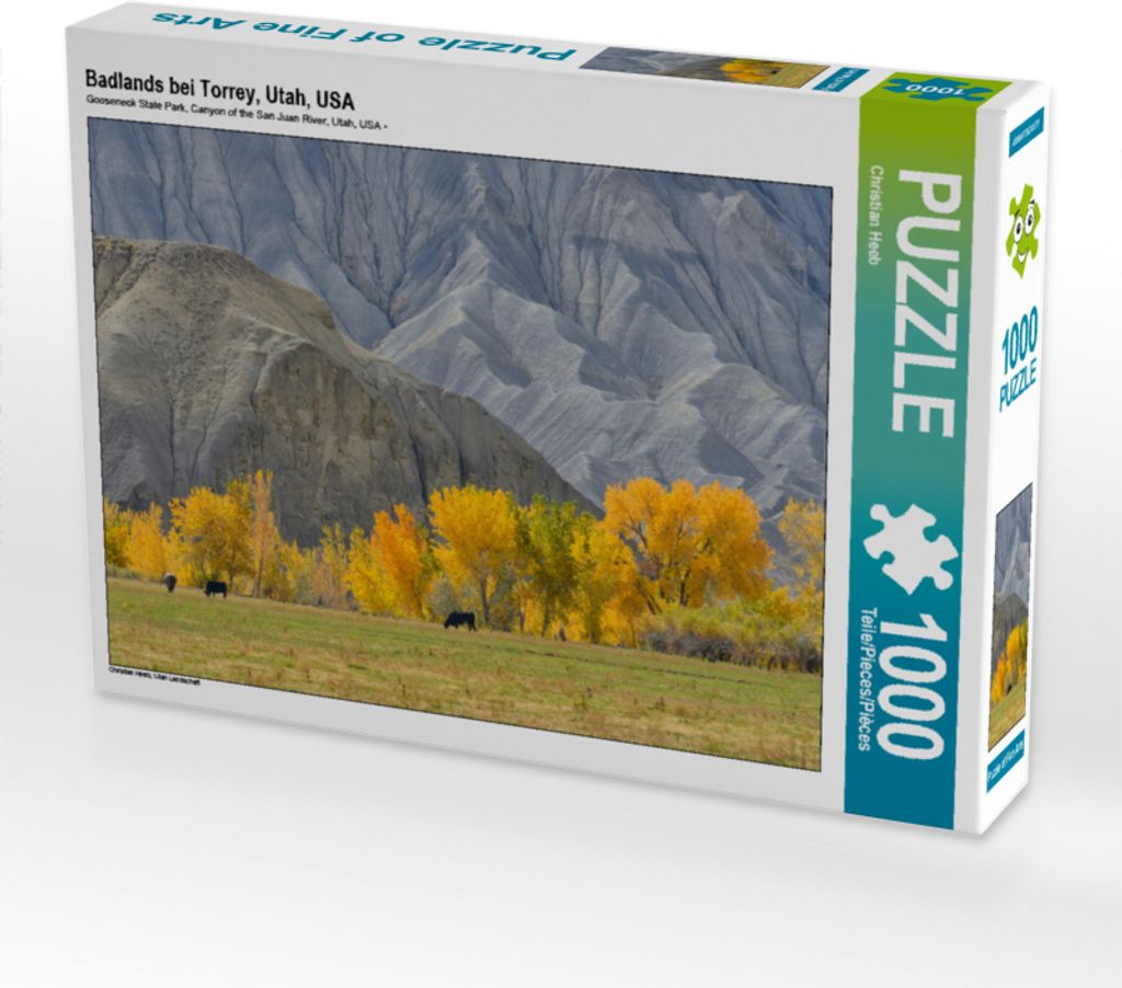 CALVENDO Puzzle Badlands bei Torrey, Utah, USA | 1000 Teile Lege-Größe 64x48cm Foto-Puzzle für glückliche Stunden