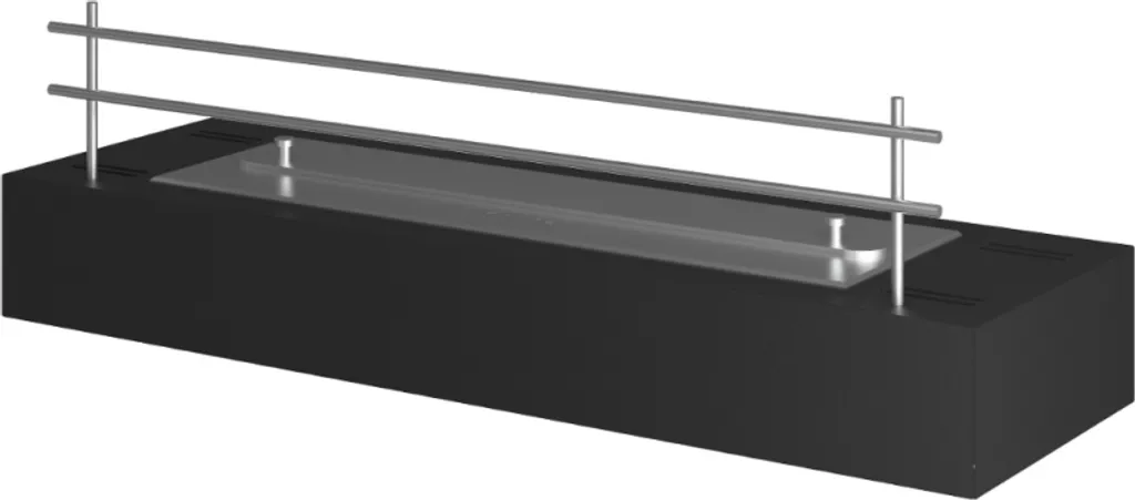 Cheminée bioéthanol encastrable 60cm inox noir mat insert de qualité