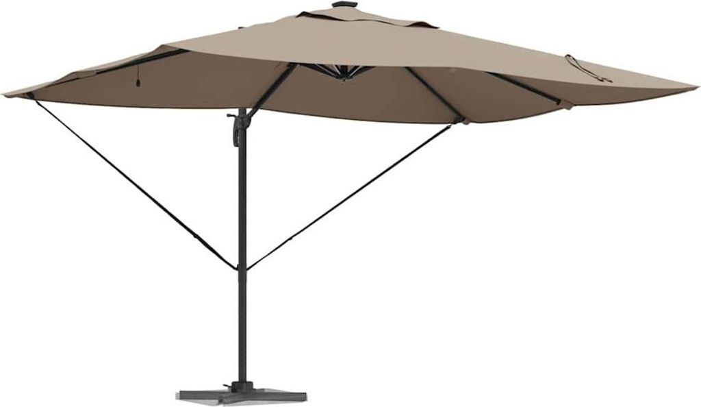 vidaXL Sonnenschirm Taupe 352 x 251 x 265 cm Polyester und Aluminium
