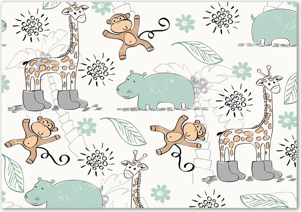 Tulup Leinwandbild - 100x70 cm - Wandkunst - Drucke auf Leinwand - Leinwanddruck - Kinderzimmer - Mehrfarbig - Tiere