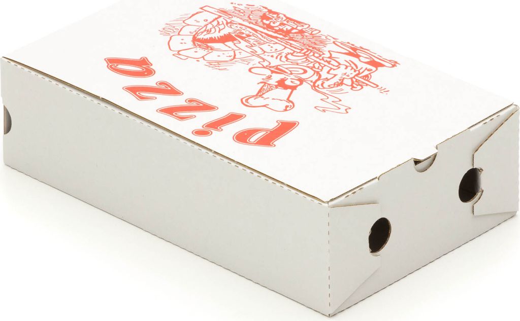 400 Pizzakartons 270 x 160 x 70 mm Pizzaschachteln Motiv Verpackungen weiß