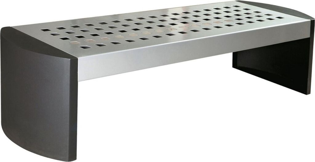 Casa Padrino Metall Gartenbank - Parkbank Silber / Grau 200 cm