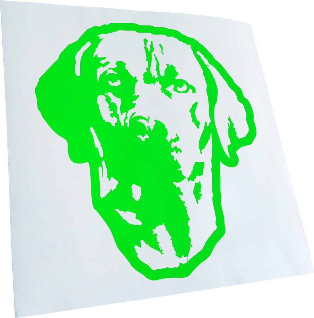Kiwistar - Autoaufkleber - Rhodesian ridgeback Hund - Neongrün - 60x55cm - Aufkleber für Auto, Laptop, Fahrrad, LKW, Motorrad mehrfarbig JDM Deca...