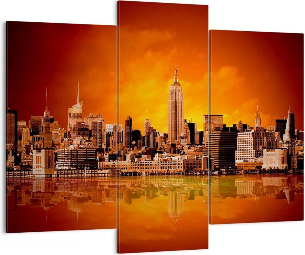 Bild auf Leinwand - Leinwandbild - Amerika architektur straße tourismus - 130x100cm - Wand Bild - Wanddeko - Leinwanddruck - Bilder - Kunstdruck -...
