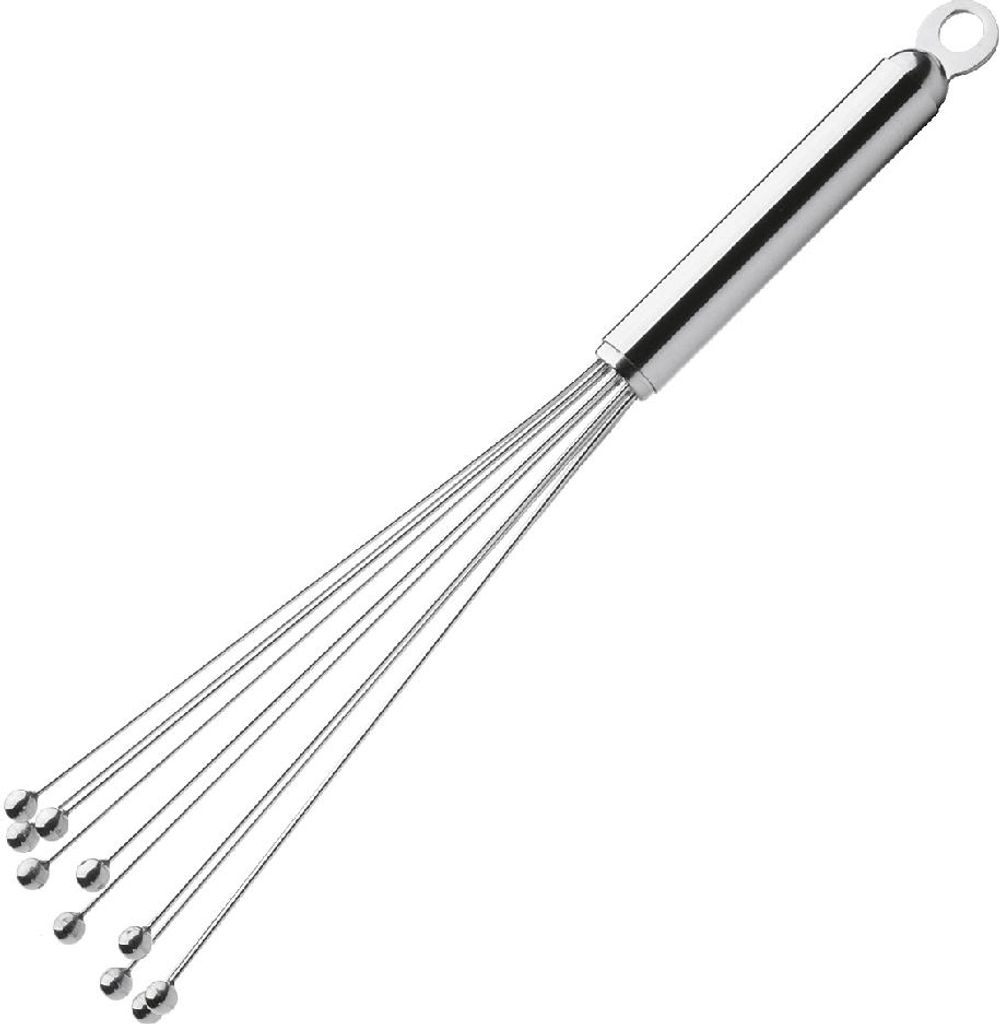 Weis Schneebesen mit Kugeln 30cm, silber