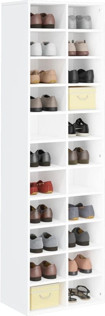 vidaXL Schuhschrank Weiß 54x34x183 cm Holzwerkstoff Produktbild 2