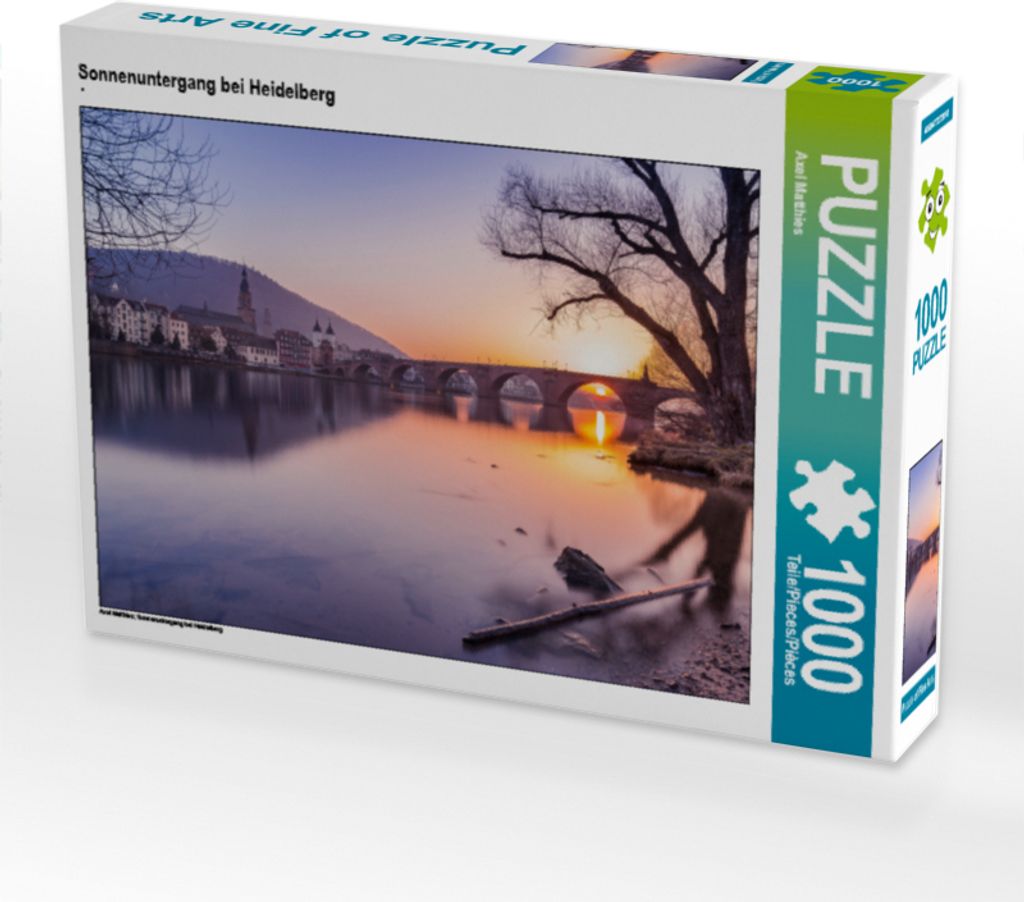 CALVENDO Puzzle Sonnenuntergang bei Heidelberg 1000 Teile Puzzle quer | 1000 Teile Lege-Größe 64x48cm Foto-Puzzle für glückliche Stunden