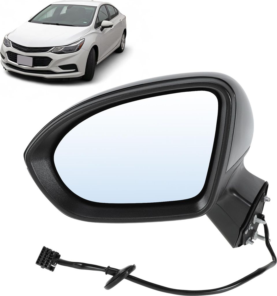 3Pin Linker Außenspiegel Ersatz Für Chevy Cruze 16-19 Sedan/Hatchback Kraftbetätigter Türspiegel Nicht Beheiztes Glas Manuell Klappbar Hochglan...