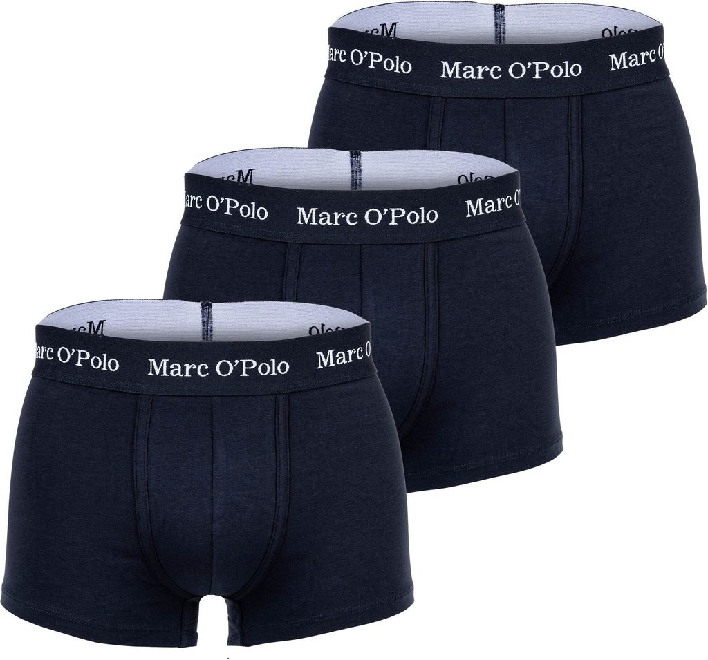 Marc O Polo Herren Boxer Shorts, 3er Pack - Trunks, Organic Baumwolle, Stretch Navy M