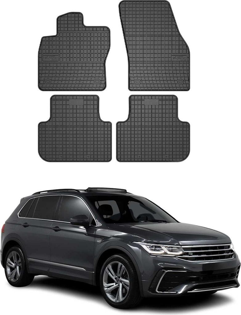 Tapis de Sol pour VW Tiguan 2016-2024 Caoutchouc Noir Image du produit 