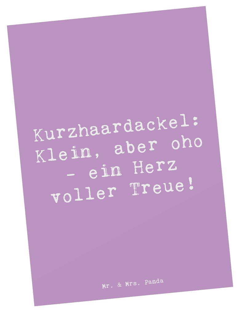 Mr. & Mrs. Panda Postkarte Spruch Kurzhaardackel Herz - Lavendeltraum - Geschenk, Hunderassen Beschreibung, Grußkarte, Hund, klein aber oho, Leben...