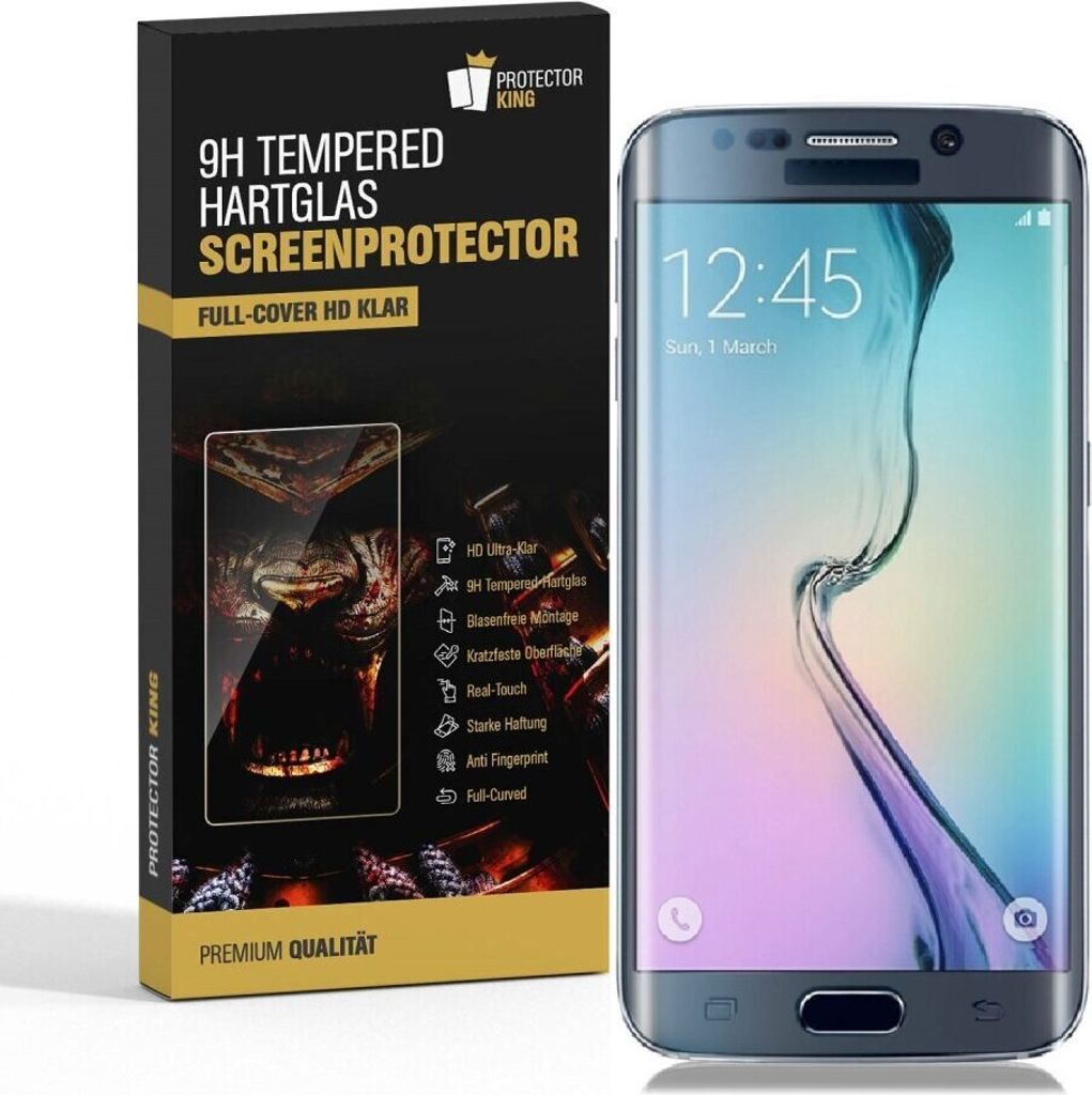 4x 9H Hartglas für Samsung Galaxy S6 Edge FULL CURVED Panzerfolie Displayschutz KLAR Panzerglas Schutzglas Schutzfolie Displayfolie Displayschutz ...