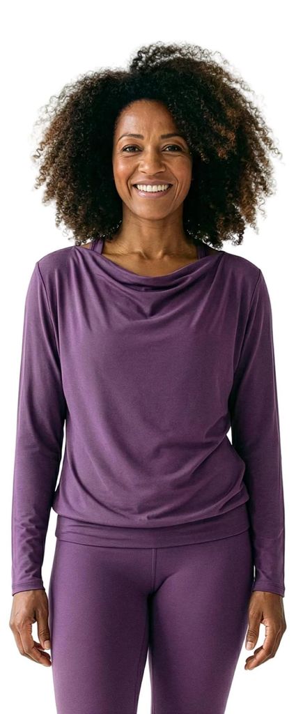 Yoga-Longsleeve flowing shakti "ala" - elderberry