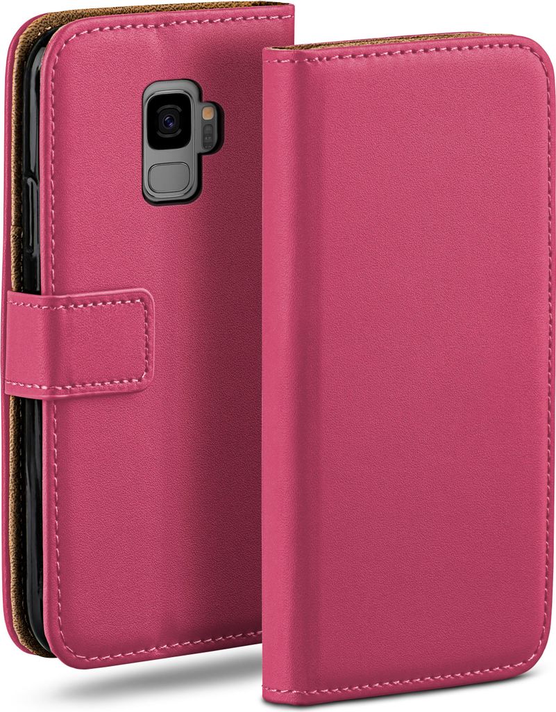 moex Book Case kompatibel mit Samsung Galaxy S9 - Hülle 360 Grad klappbar, Pink