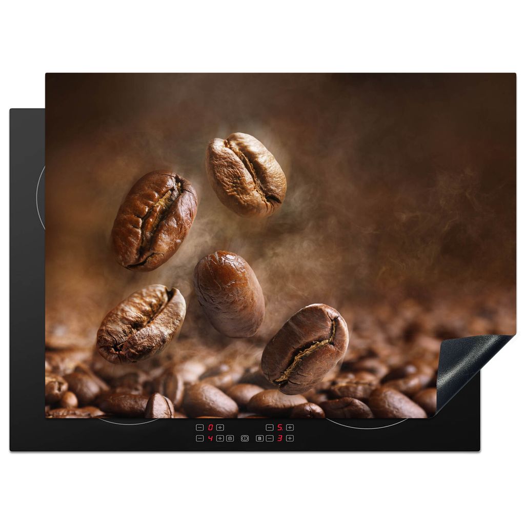 KitchenYeah Herdabdeckplatte Kaffeebohnen - Kaffee - Braun , 71x52cm, Küche Deko, Glaskeramikkochfeld Herdabdeckung, Abdeckplatte fùr Kochfeld