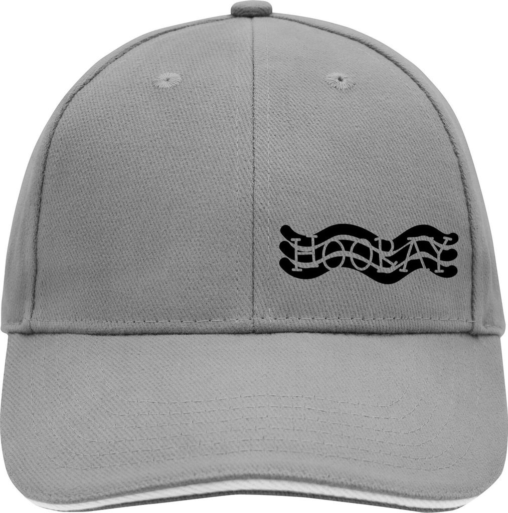 Huuraa Cappy Mütze Hooray Hurra Dark Grey/White Baumwolle 6-Panel Kappe Geschenkidee