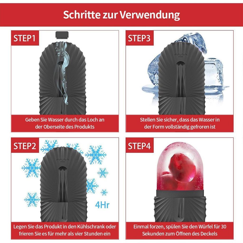 IMEASY Eisroller Für Gesicht & Augen – Aus Silikon, Wiederverwendbar, Mit Auslaufsicherem Design