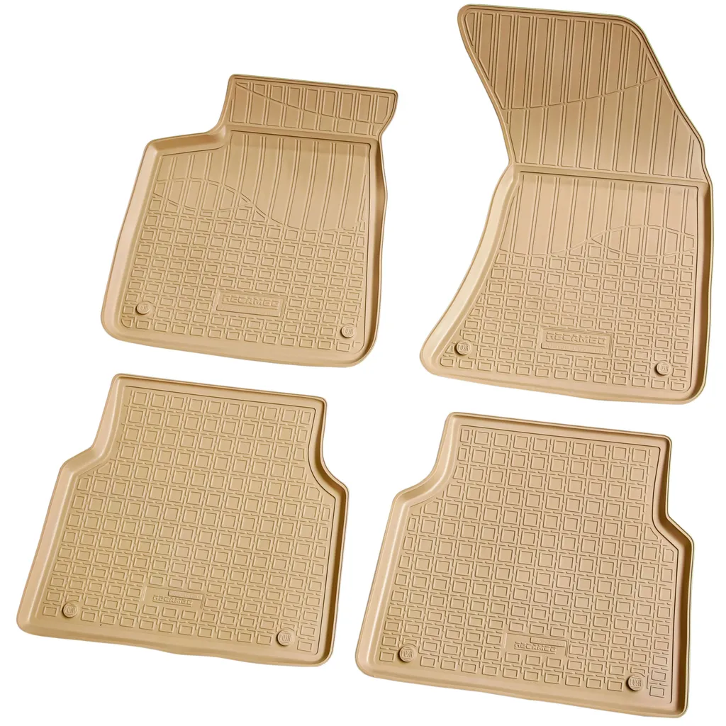tappetini in gomma 3D per AUDI A8 D4 4H | BJ 2010 - 2017 | beige con bordo