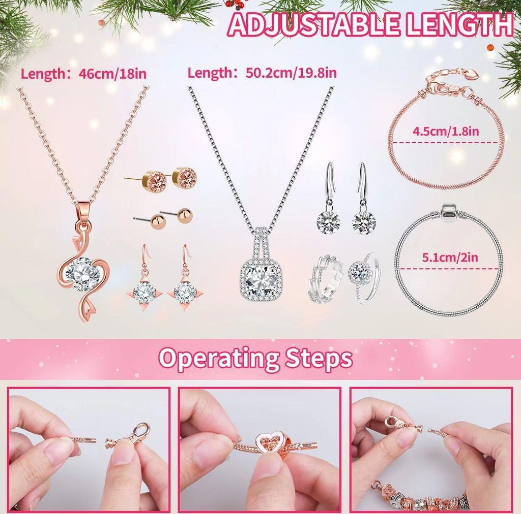 IZoeL Adventskalender Schmuck 2025 - 24-teiliges Schmuckset Für Frauen Und Mädchen