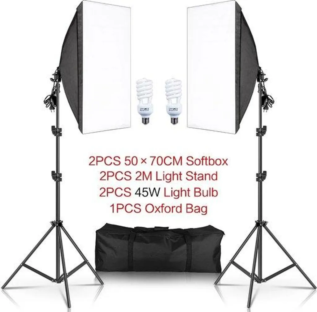 Éclairage pour Shooting Photo : Duo de Lampes 45W avec Pieds Ajustables