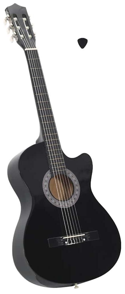 vidaXL Guitare western cutaway à 6 cordes noire 38 Image du produit 