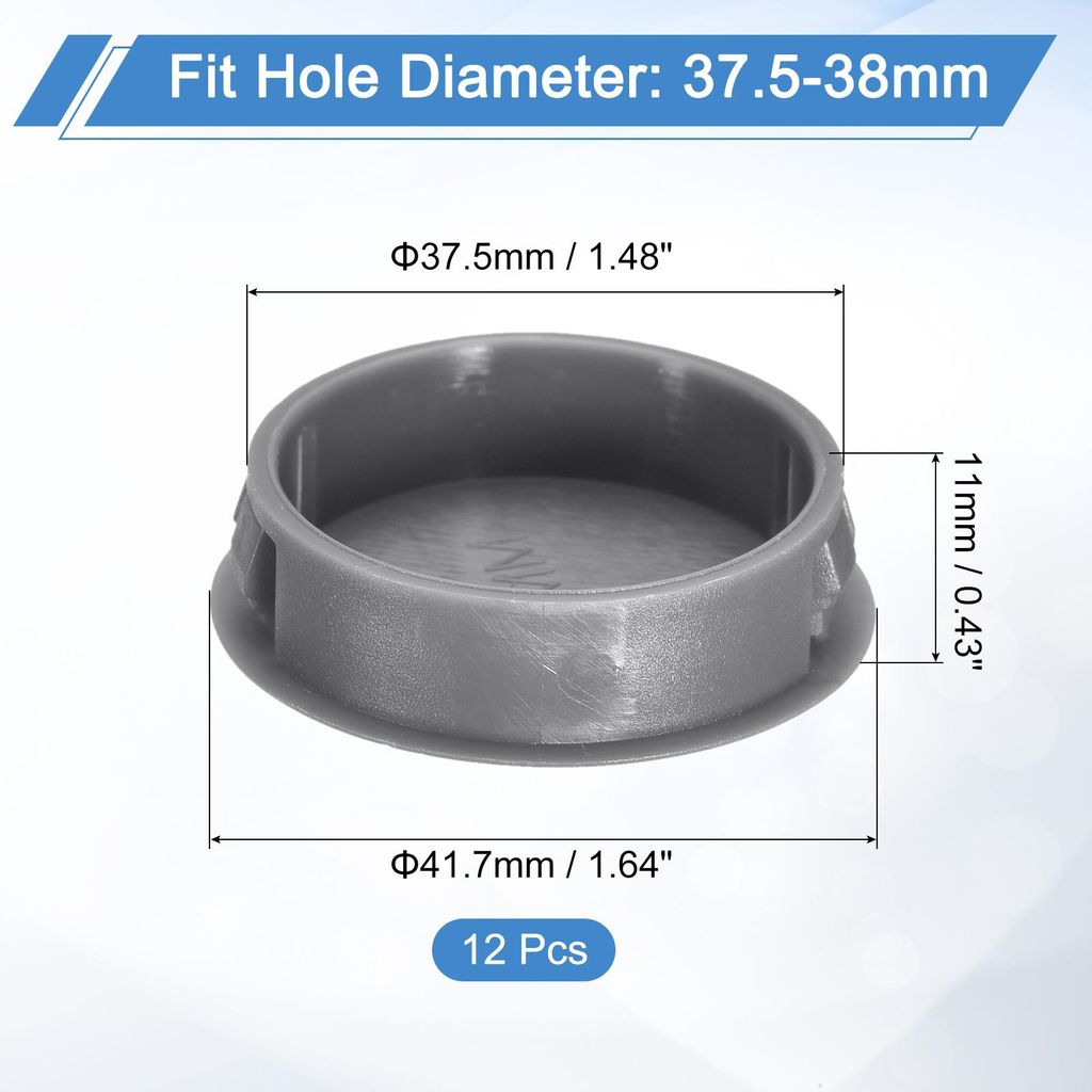 12 Stš¹ck 38mm (1-1/2") Abdeckkappen fš¹r Bohrl?cher, Nylon Blindstopfen Abdeckstopfen grau, runde Schnappverschluss Bohrungen fš¹r Bohrl?che...