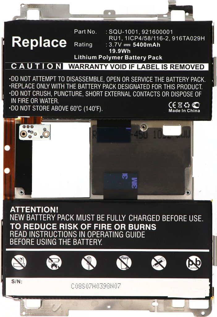 Akku passend für Blackberry Playbook, Li-Polymer, 3,7V, Produktbild 