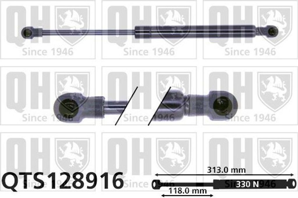 QUINTON HAZELL Gasfeder Motorhaubendämpfer 313mm für BMW 5 Limousine (E60) 330N QTS128916