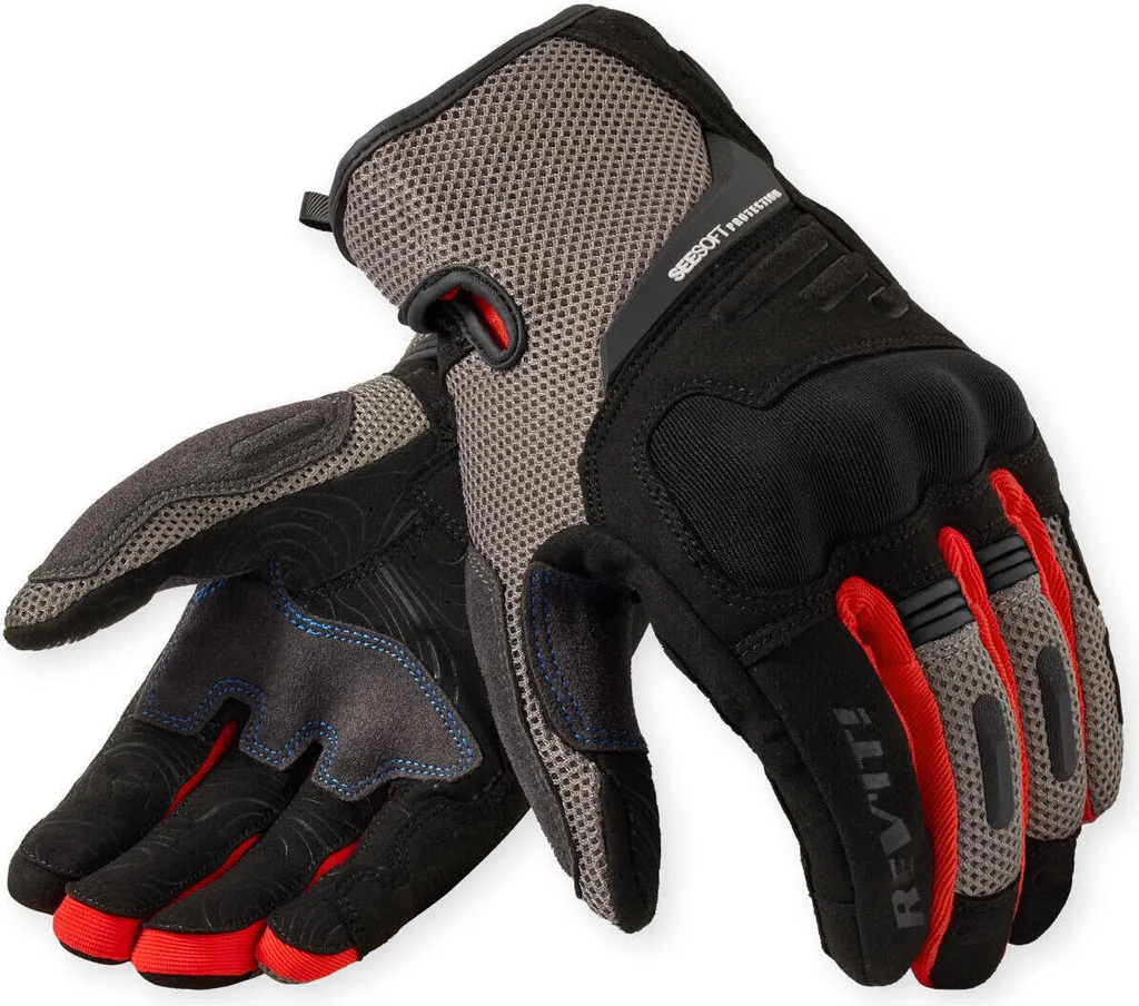 Gants moto Revit Cavern Noir Rouge 2XL : Protection et Anti-glisse