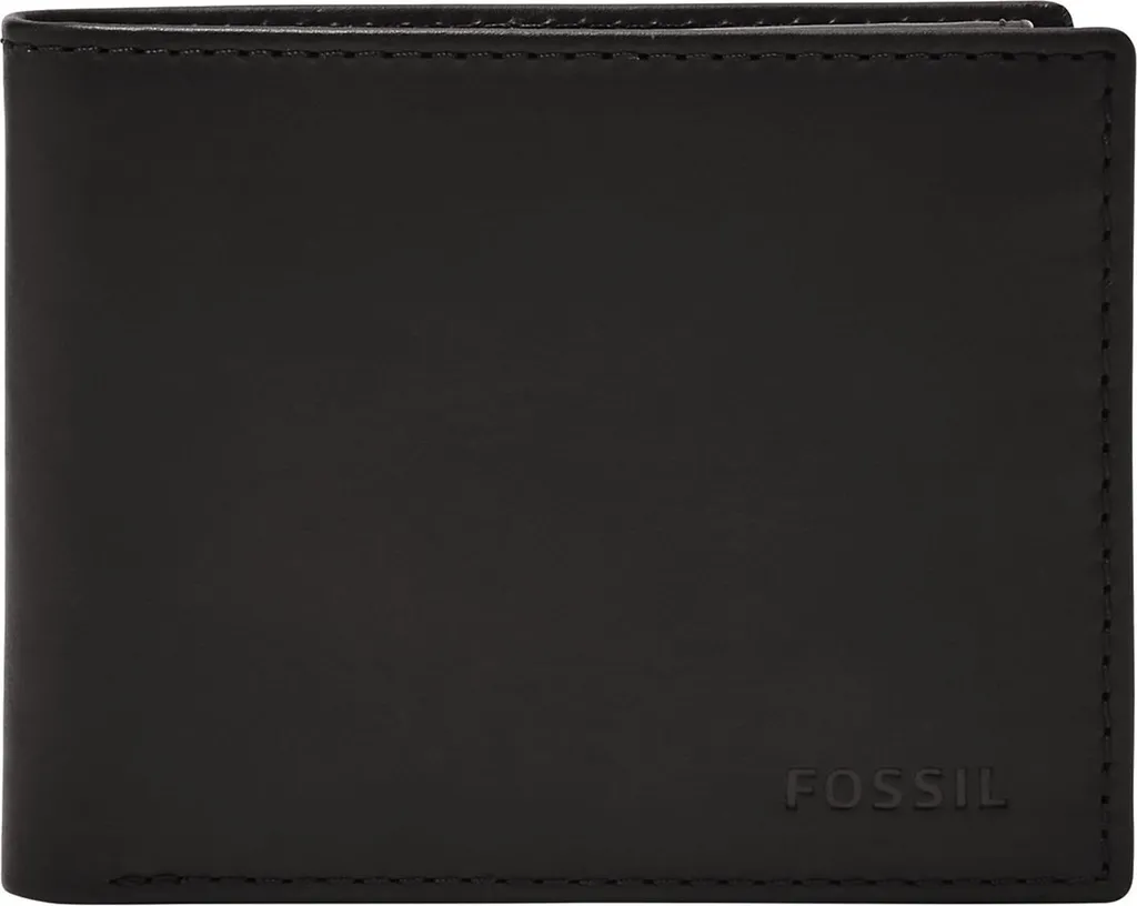 Portefeuille Cuir Noir Fossil Derrick anti-RFID : Sécurisez vos Cartes