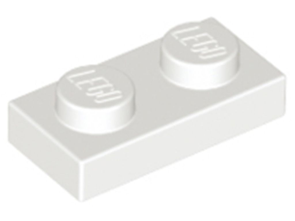 Lego 100x 1x2 Platten 3023 - Plate Weiß - White