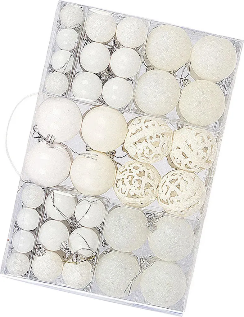 Décoration de Sapin de Noël Blanche : Lot de 100 Boules pour Grandes Fêtes