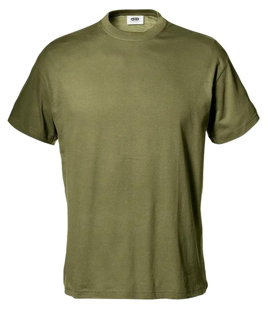 Sir Safety Samba Herren Arbeits-T-Shirt Kurzarm 100% Baumwolle 12 Stück, 3XL, Armeegrün