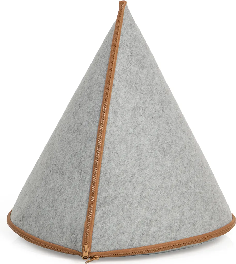 Cuccia Grotta Gatto Tipi Feltro | Grigio Chiaro Lavabile con Cuscino - 8