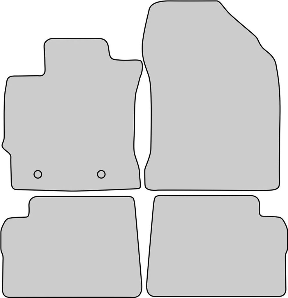 Exclusive Design Fußmatten passend für Toyota Auris 2 II Bj. 2012-2019, Naht:Silber. Deluxe Velours