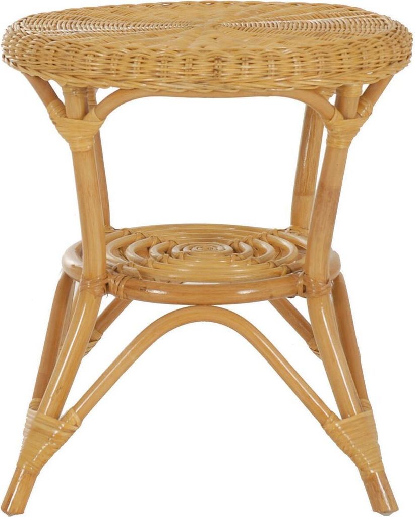 KRINES HOME Runder Rattan-Tisch Ø 50 cm / Beistelltisch Produktbild 