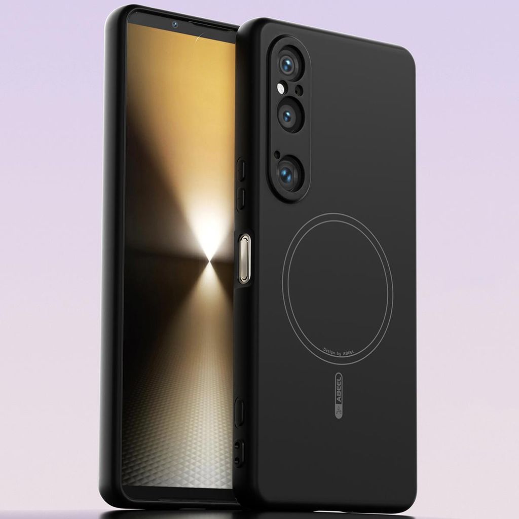 Magnetische Handyhülle für Sony Xperia 1 VI, MagSafe kompatible, Flüssig Silikon Stoßfest Kratzfest Hülle Schwarz