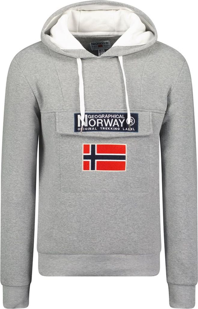 Geographical Norway Herren Kapuzenpullover Grau WW6114H/GN-BLENDED GREY / WHITE Grösse 2XL
