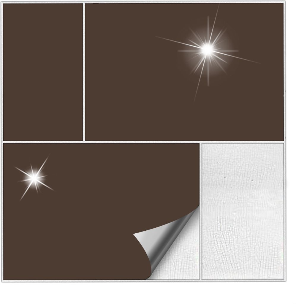 Fliesenaufkleber Für Bad, Küche etc Braun 80 glänzend 15 x 20 cm 10 Stück