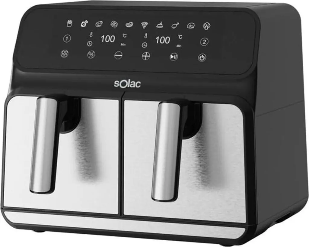 Friteuse à air Solac FA1520 Noir 1700W 8L pour une cuisine saine
