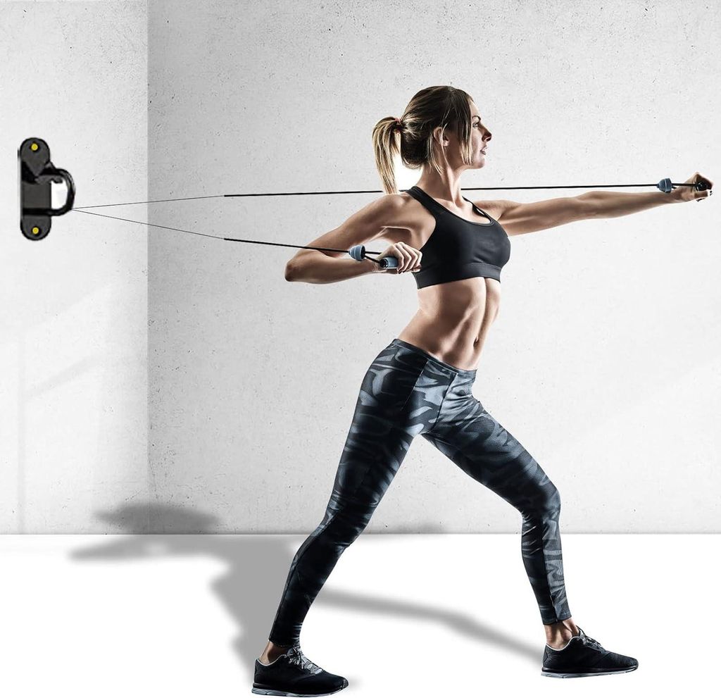 Wandanker Widerstandsbänder - Wandseile - Fitnessstudio und Heimfitness - platzsparende Haken - Wandmontage - Befestigungsschrauben im Lieferumfan...