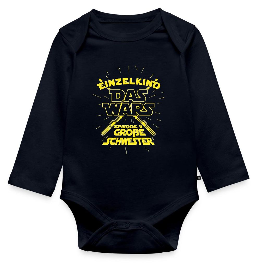 Spreadshirt Einzelkind Das Wars Episode 2 Große Schwester Tages Baby Body Langarm, 62 (2-3 M.), Navy