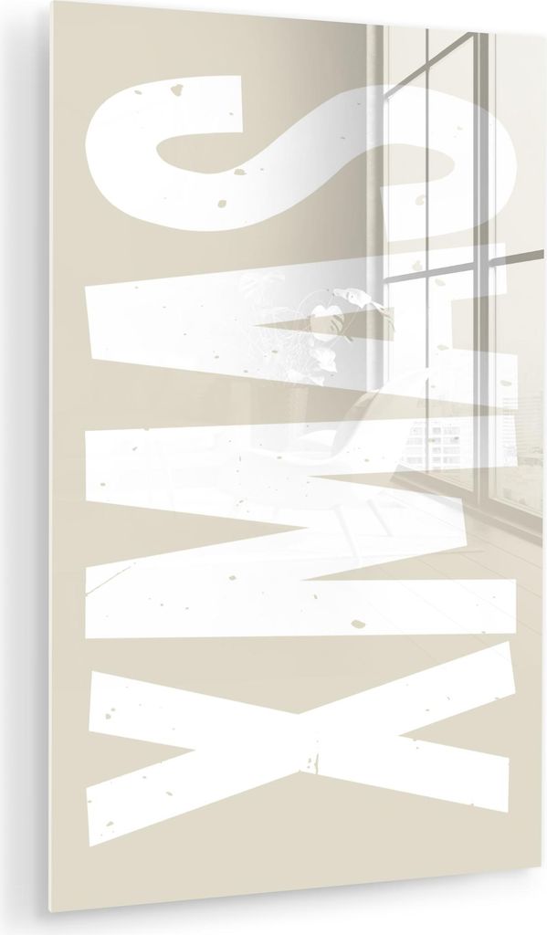 MuchoWow Glasbilder - Bilder auf Wandbild - Foto auf Glas Xmas - Weihnachten - Japandi - Weihnachtsschmuck 20x30 cm Wanddekoration aus Glas - Acryl...