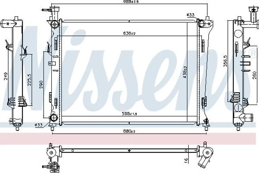 Radiateur Moteur pour Réparation Cerato - Nissens 666214 Qualité OE