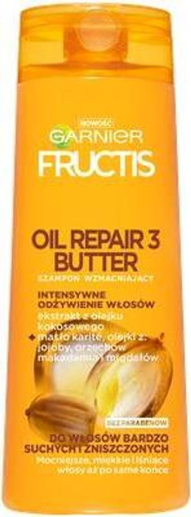 GARNIER Neu Fructis Oil Repair 3 Butter Shampoo für trockenes und strapaziertes Haar 400ml