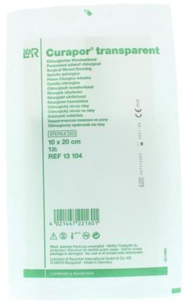 Curapor Transparant 10 X 20 Cm Steriel (1 stuk) Produktbild 