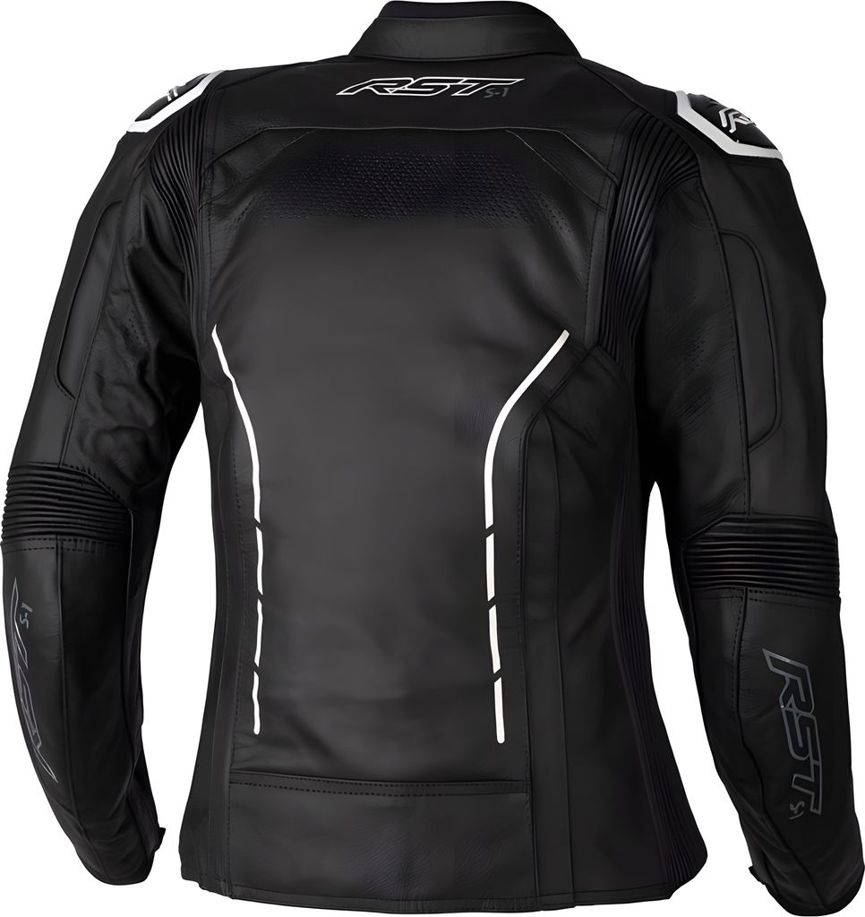 RST Ladies S1 CE Lederjacke - Schwarz/Weiß Größe M