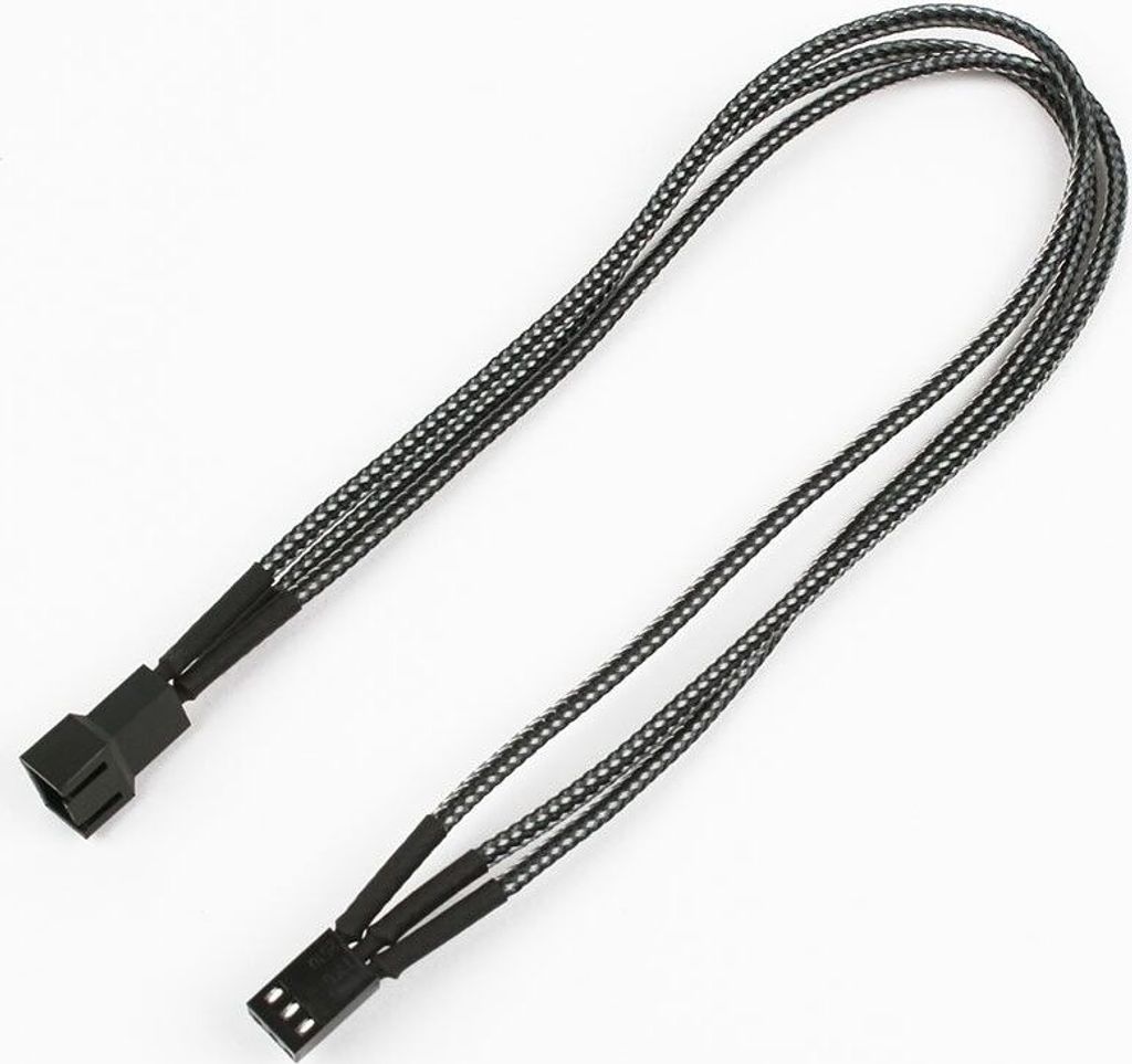 Nanoxia Kabel 3-Pin Verlängerung, 30 cm, Single, schwarz