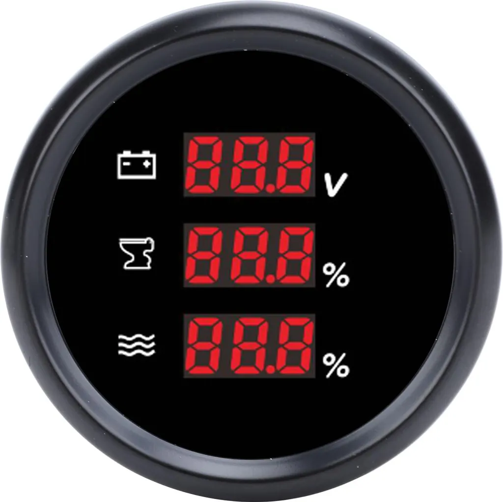Moniteur de niveau d'eaux usées 52mm pour Yacht et RV avec voltmètre 32V