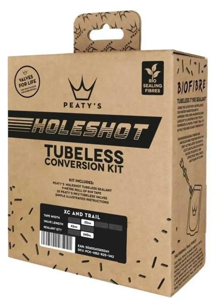 Kit de conversion Peaty's Holeshot Tubeless XC Trail 27mm Transparent